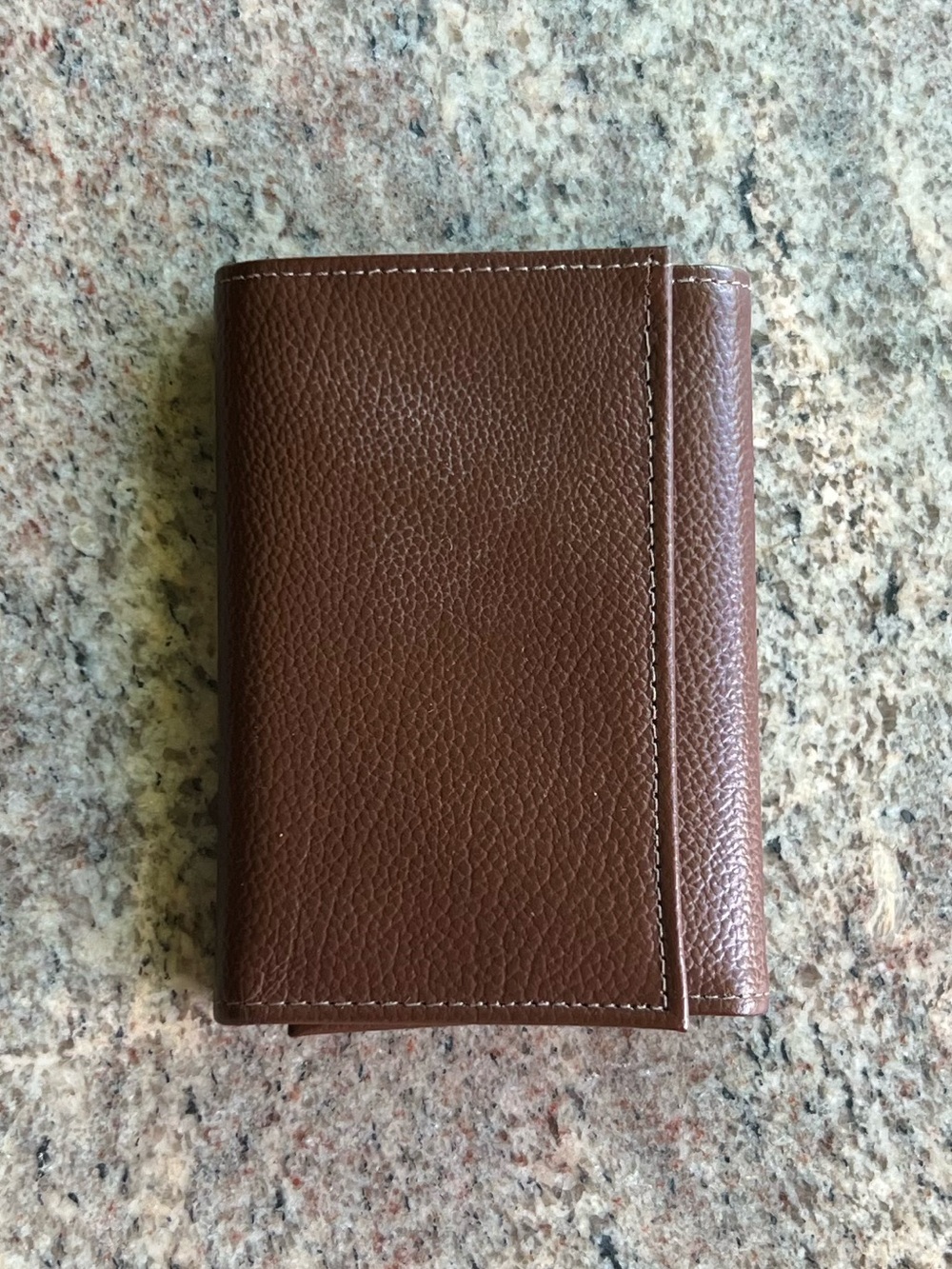 Cowhide Leather Brown Trifold Wallet